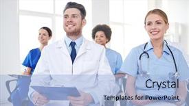  Presentation with health education - Cool new theme with profession medical education health care backdrop and a light blue colored foreground