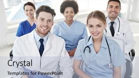  Presentation with health education - Audience pleasing PPT theme consisting of profession medical education health care backdrop and a light blue colored foreground