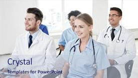  Presentation with health education - Colorful slide deck enhanced with profession medical education health care backdrop and a lemonade colored foreground