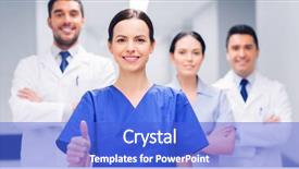  Presentation with health care - PPT layouts having profession people health care gesture background and a cobalt blue colored foreground