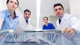  Presentation with health care - PPT layouts consisting of profession-people-health-care-reanimation background and a light blue colored foreground