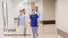  Presentation with clinic - Colorful theme enhanced with profession people healthcare and medicine backdrop and a  colored foreground