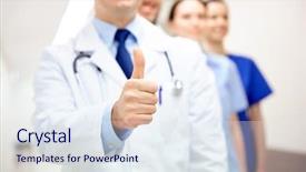  Presentation with healthcare - Presentation design having profession people healthcare gesture background and a sky blue colored foreground