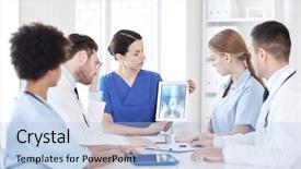  Presentation with radiology - PPT theme having profession people surgery radiology background and a light blue colored foreground