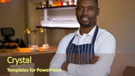  Presentation with restaurant waiter - Cool new PPT layouts with professiona - portrait of confident waiter standing backdrop and a  colored foreground