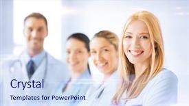  Presentation with medical concept - PPT theme with caring professional - healthcare and medicine concept background and a sky blue colored foreground