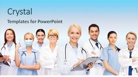  Presentation with healthcare - Colorful PPT layouts enhanced with health professional - healthcare and medicine concept backdrop and a light blue colored foreground
