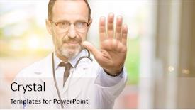  Presentation with medical sign - Slide set enhanced with professional annoyed with bad attitude background and a soft green colored foreground