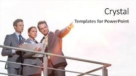  Presentation with wooden cross against the sky - Beautiful theme featuring professional attire - businessman showing something to coworkers backdrop and a cream colored foreground
