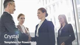  Presentation with business partner people joining hand - Presentation design having professional attire - confident business people shaking hands background and a dark gray colored foreground