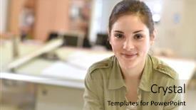  Presentation with architect - Amazing PPT layouts having professional attire - portrait of young woman architect backdrop and a coral colored foreground