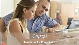  Presentation with professional training - Colorful presentation theme enhanced with professional attire - young woman in engineering training backdrop and a coral colored foreground