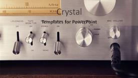  Presentation with audio professional - Slide set enhanced with professional-audio-stereo-receiver-front background and a  colored foreground