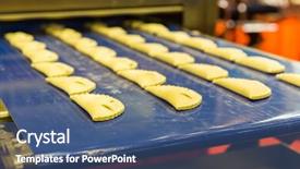  Presentation with bakery - Beautiful PPT theme featuring professional bakery equipment pastry conveyor backdrop and a  colored foreground
