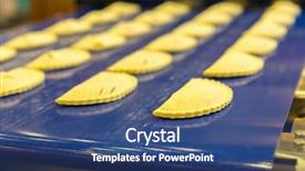 Presentation with bakery - Slides consisting of professional bakery equipment pastry conveyor background and a  colored foreground