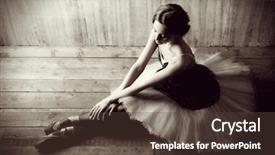  Presentation with black art - PPT theme enhanced with professional ballet dancer resting background and a tawny brown colored foreground