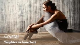  Presentation with ballet - Slide deck having professional ballet dancer resting background and a coral colored foreground
