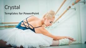  Presentation with professional training - Slides featuring professional ballet dancer training in a ballet class background and a lemonade colored foreground