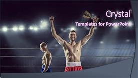  Presentation with champion - Colorful slide set enhanced with professional box champion mixed media backdrop and a wine colored foreground