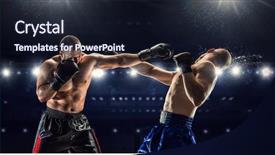  Presentation with box - Audience pleasing PPT theme consisting of professional box match mixed media backdrop and a wine colored foreground