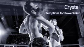 Presentation with professional training - Cool new presentation theme with professional boxers training in ring backdrop and a  colored foreground
