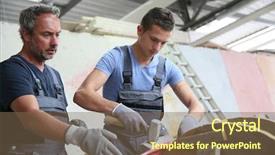  Presentation with professional training - Presentation design consisting of professional brick layer in training background and a violet colored foreground