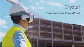  Presentation with real estate investment - Slides having professional-builder-in-vr-helmet background and a light blue colored foreground