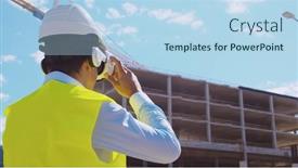  Presentation with real estate investment - Slide set consisting of professional-builder-in-vr-helmet background and a light blue colored foreground