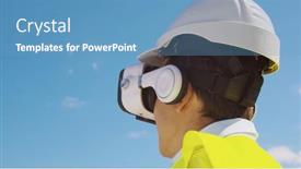  Presentation with real estate investment - Slides with professional-builder-in-vr-helmet background and a teal colored foreground