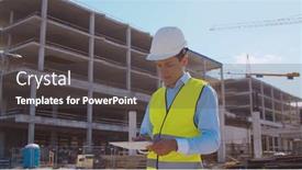  Presentation with real estate investment - Presentation design featuring professional-builder-standing-in-front background and a dark gray colored foreground