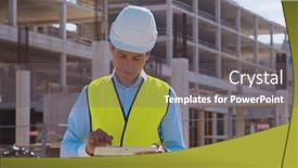  Presentation with real estate investment - Slide set featuring professional-builder-standing-in-front background and a  colored foreground