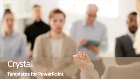  Presentation with professional training - Theme enhanced with professional business coach during explanation background and a coral colored foreground