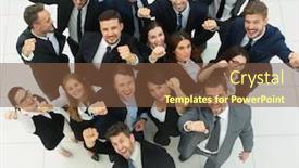  Presentation with business success - PPT theme enhanced with professional-business-team-shows and a  colored foreground