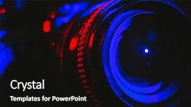  Presentation with blue professional - Slide deck featuring detail of a professional camera background and a black colored foreground