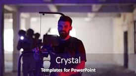  Presentation with mission - Presentation theme featuring professional-cameraman-captures-the-intense background and a wine colored foreground