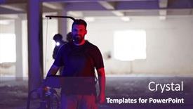  Presentation with mission - PPT layouts consisting of professional-cameraman-captures-the-intense background and a violet colored foreground