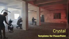  Presentation with professional - Presentation theme featuring professional-cameraman-captures-the-intense background and a tawny brown colored foreground