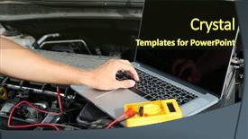  Presentation with auto repair - Cool new PPT theme with professional car mechanic working backdrop and a wine colored foreground