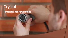  Presentation with cctv - Slide deck consisting of professional cctv technician working background and a red colored foreground