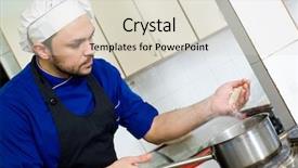  Presentation with cook chef - Theme consisting of professional chef cook adding rice background and a  colored foreground
