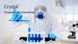  Presentation with toxic - Slides featuring professional chemist studying characteristics background and a light blue colored foreground