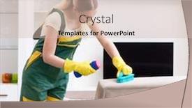  Presentation with furniture - Colorful presentation enhanced with professional-cleaner-cleaning-apartment-furniture backdrop and a soft green colored foreground