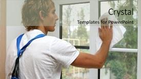  Presentation with cleaning - Beautiful slides featuring professional cleaning backdrop and a light gray colored foreground