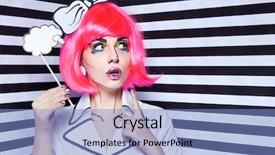  Presentation with pop art - Colorful presentation theme enhanced with professional comic pop art backdrop and a light blue colored foreground