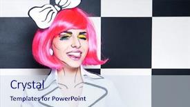  Presentation with pop art - Presentation design having professional comic pop art background and a sky blue colored foreground