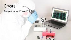  Presentation with digital forensics - Amazing PPT theme having professional computer forensics technician examines backdrop and a white colored foreground