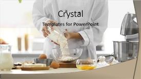  Presentation with cooking - Slides with professional confectioner making delicious dessert background and a light gray colored foreground