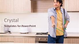  Presentation with pest control - Cool new presentation theme with professional contractor doing pest control at kitchen backdrop and a lemonade colored foreground