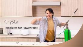  Presentation with pest control - Amazing presentation theme having professional contractor doing pest control at kitchen backdrop and a lemonade colored foreground