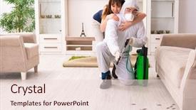  Presentation with poison control - Colorful theme enhanced with professional contractor doing pest control backdrop and a lemonade colored foreground